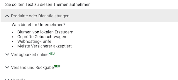 Ideen für mehr Anzeigentexte